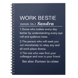 Caderno Espiral Definição de Melhor Amiga no Trabalho Personalizad