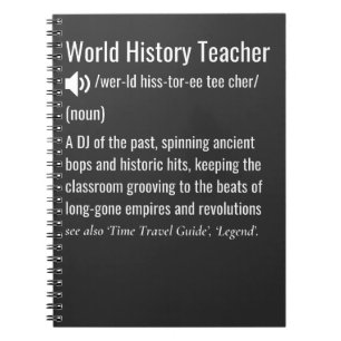 Caderno Espiral Definição de Professor de História Mundial