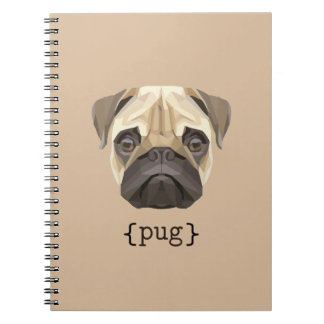 Caderno Espiral Definição de Rosto de Pug Cód. Aquarela