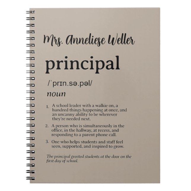 Caderno Espiral Definição Divertida de Diretor Personalizada (Frente)