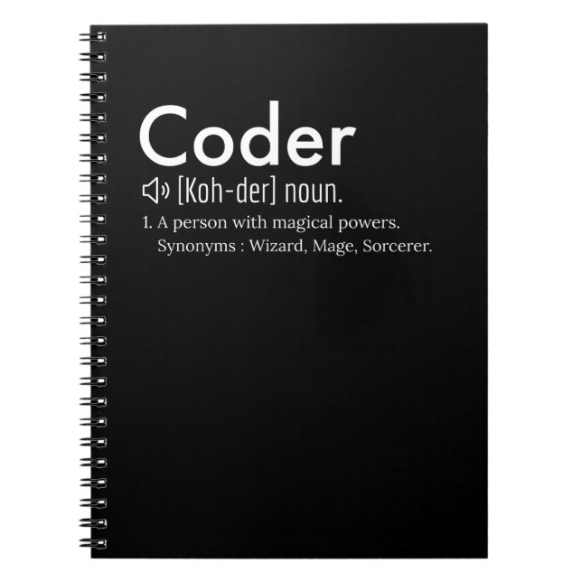 Caderno Espiral Definição do Coder - amantes de linguagem de progr (Frente)