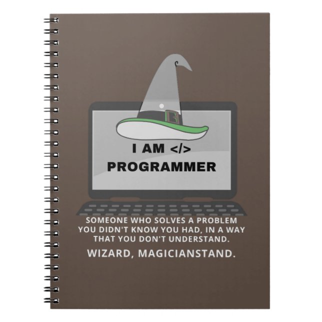 Caderno Espiral Definição engraçada do programador (Frente)