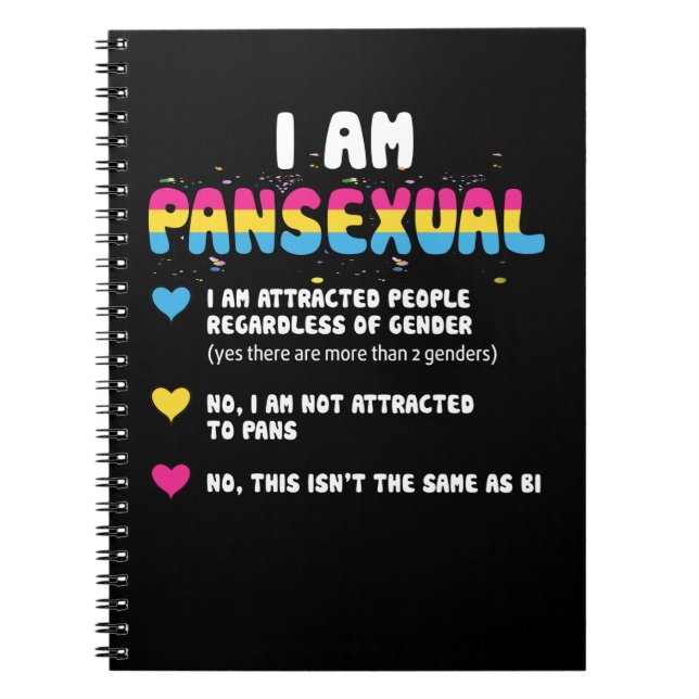 Caderno Espiral Definição Pansexual - Orgulho gay engraçada LGBT (Frente)