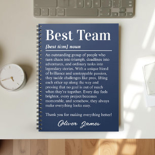 Caderno Espiral Definição Personalizada da Melhor Equipe de Apreci