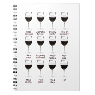 Caderno Espiral Degustação de vinhos