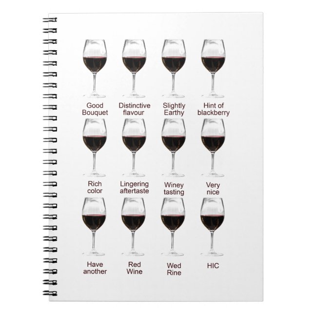 Caderno Espiral Degustação de vinhos (Frente)