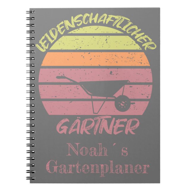 Caderno Espiral dein Name personalisierbares Design Gärtner (Frente)
