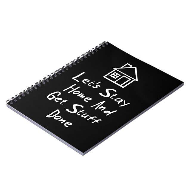 Caderno Espiral Deixe-nos permanecer a casa e obter o material (Left Side)