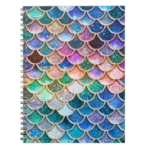 Caderno Espiral Deixe-nos ser escalas da sereia do Glitter- da