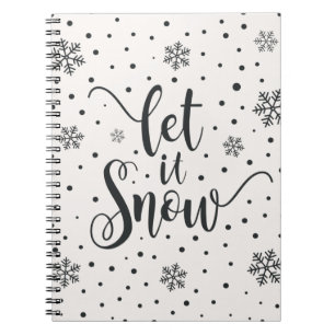 Caderno Espiral Deixe-o nevar a caligrafia natalícia Notebook