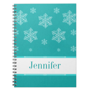 Caderno Espiral Deixe-o nevar no notebook, Aqua