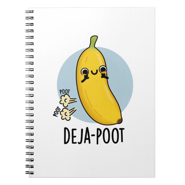 Caderno Espiral Deja-poot Banana Engraçado Duplo Pum Trocadilho  (Frente)