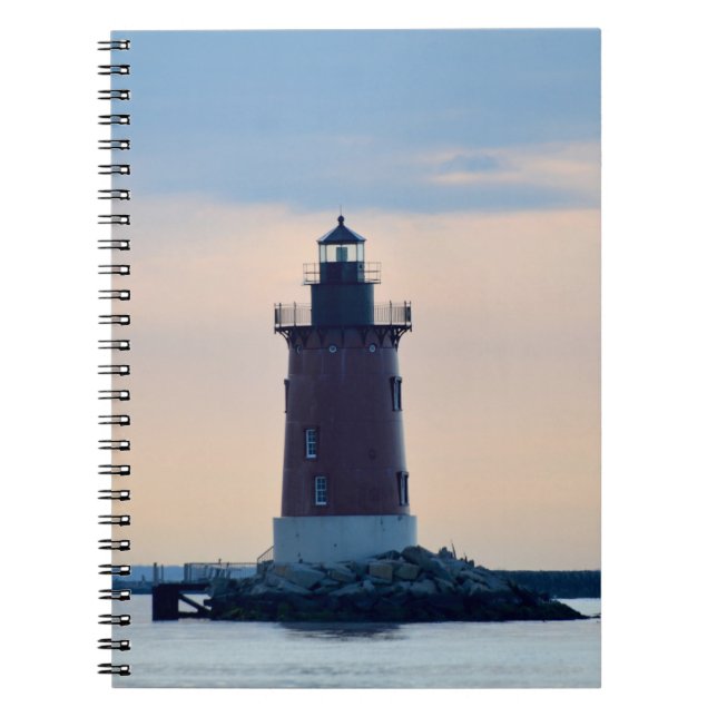 Caderno Espiral Delaware Breakwater Lighthouse Cape Henlopen Lewes (Frente)
