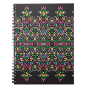 Caderno Espiral Delicado Damasco Barroco Victoriano Sem Seiva