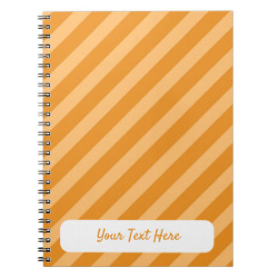 Caderno Espiral Delicar Cenoura Padrão de faixas diagonais laranja