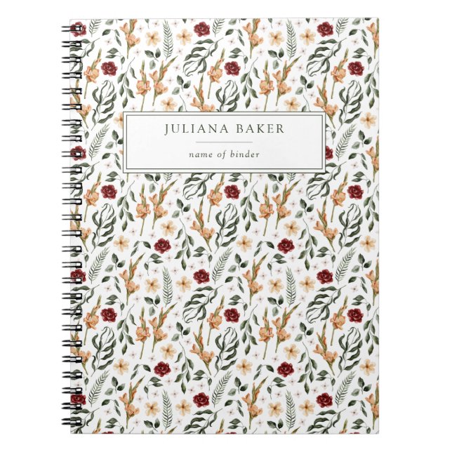 Caderno Espiral Delicar Floral Personalizado (Frente)