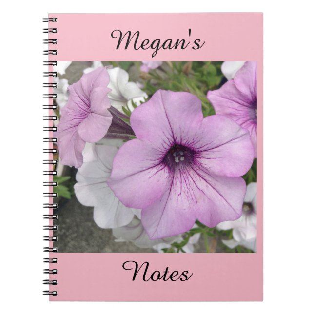 Caderno Espiral Delicar Petunia Roxa Personalizada (Frente)