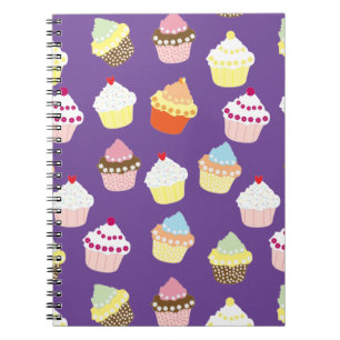 Caderno Espiral Deliciosos Cupcakes de aniversário decorados