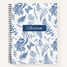 Caderno Espiral Deluxe Botânico Azul