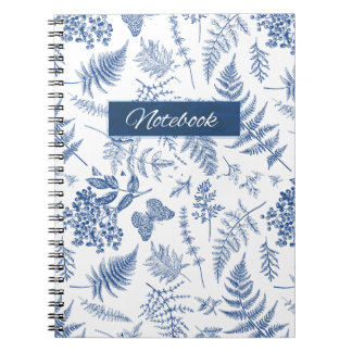 Caderno Espiral Deluxe Floral Botânico Azul