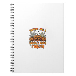 Caderno Espiral Demônios São Amigos dos Ghouls Abóboras Múmia Morc