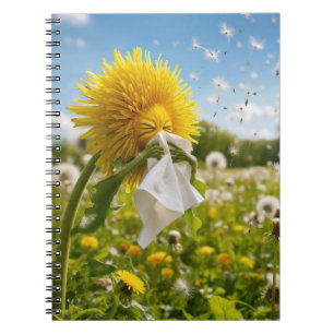 Caderno Espiral Dente-de-leão espirrando em lenço de papel