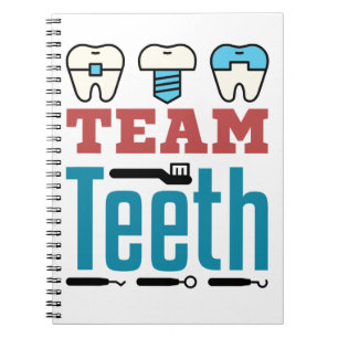 Caderno Espiral Dente Dental-Funcionarios Dentista de Esquadrão D