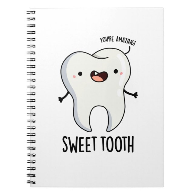 Caderno Espiral Dente Doce Piada Dental Divertida (Frente)