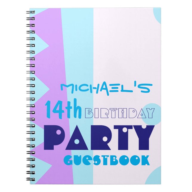 Caderno Espiral Dentes do Guestbook da Festa de aniversário de Mon (Frente)