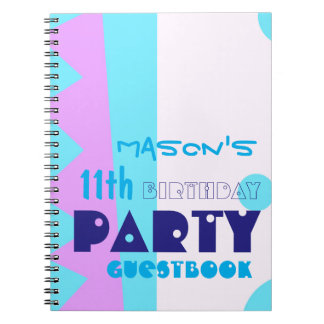 Caderno Espiral Dentes do Guestbook da Festa de aniversário de Mon
