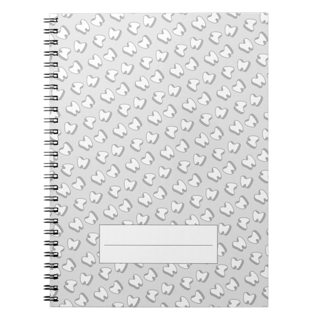 Caderno Espiral Dentist Cute 3D Tooth Pattern Dental (Frente)