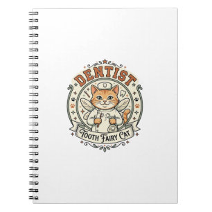 Caderno Espiral Dentista Fada do Dente Gato Dentista Fada do Dente