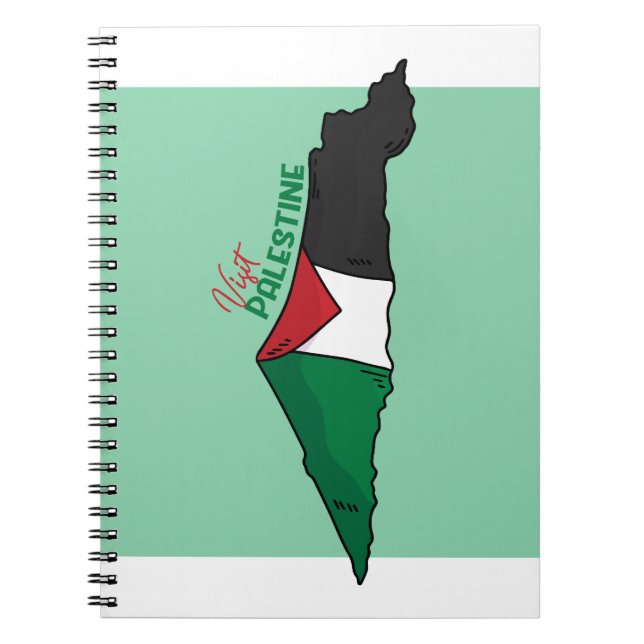 Caderno Espiral Dentro da Palestina no mapa, Visite a Palestina (Frente)