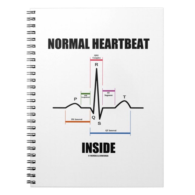 Caderno Espiral Dentro de batimento cardíaco normal ECG ECG Eletro (Frente)
