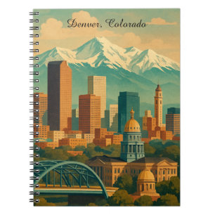 Caderno Espiral Denver Colorado Viagens vintage Art