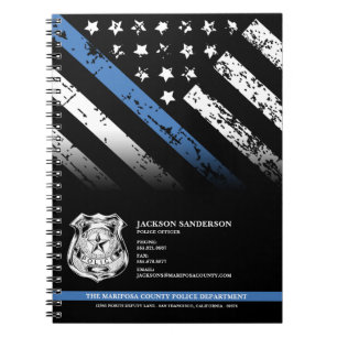 Caderno Espiral Departamento de Oficial de Polícia Logotipo Aplica