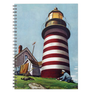 Caderno Espiral Depositário de farol por Stevan Dohanos