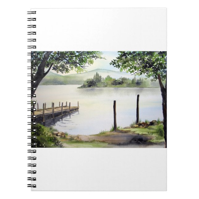 Caderno Espiral Dergo Water Keswick England Watercolor Painting (Frente)