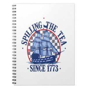 Caderno Espiral Derramando o Chá Desde 1773 Cute Meme