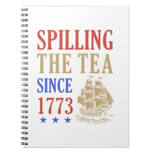 Caderno Espiral Derramando o Chá Desde 1773 Sloth Engraçado