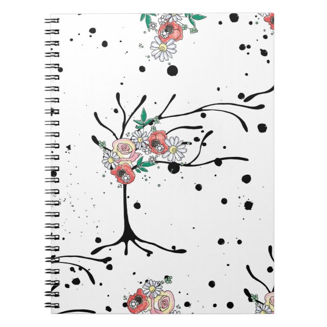 Caderno Espiral Derrame gráfico de padrão sem descontinuidades des (Frente)