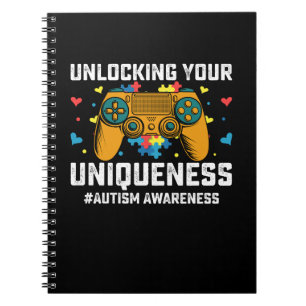 Caderno Espiral Desbloqueando Sua Unicidade Autismo Jogos Jogador