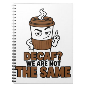 Caderno Espiral Descafeinado Não Somos Iguais Amante de Café Diver