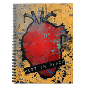 Caderno Espiral descansar em paz coração
