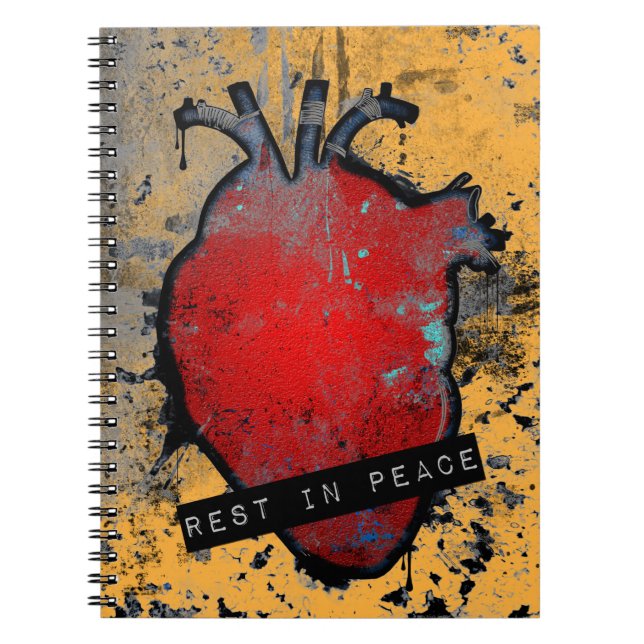 Caderno Espiral descansar em paz coração (Frente)