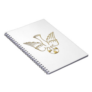 Caderno Espiral Descida dourada do símbolo do Espírito Santo