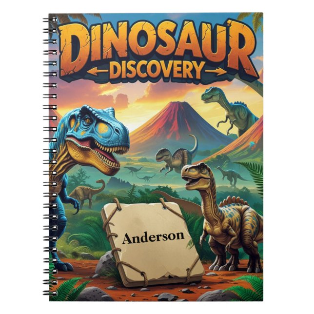 Caderno Espiral Descoberta de Dinossauros – Pré-História Personali (Frente)