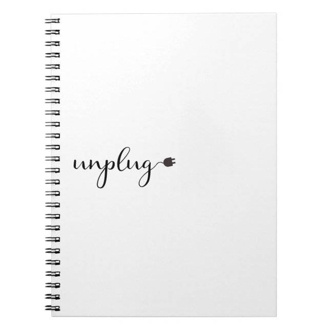 Caderno Espiral Desconectar com Texto e Plug de Script (Frente)