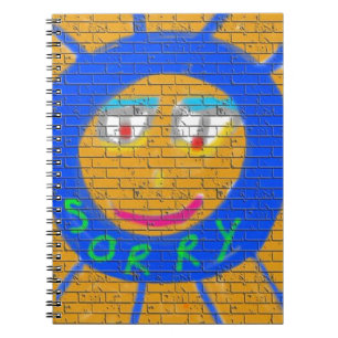 Caderno Espiral Desculpe Grafite, Arte Triste Face, Tristeza, arre