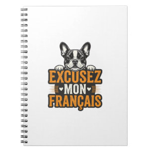 Caderno Espiral Desculpe Meu Francês Bulldog Francês Vintage